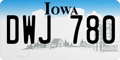 IA license plate DWJ780