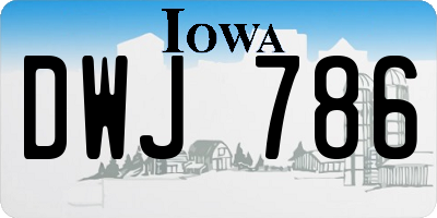 IA license plate DWJ786