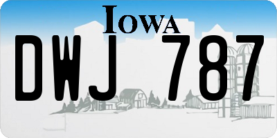 IA license plate DWJ787