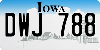 IA license plate DWJ788