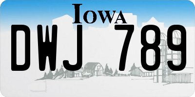 IA license plate DWJ789