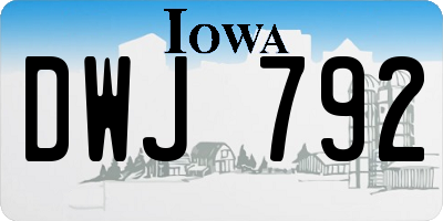 IA license plate DWJ792