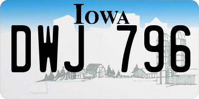 IA license plate DWJ796