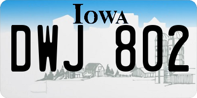 IA license plate DWJ802
