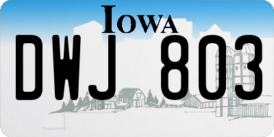 IA license plate DWJ803