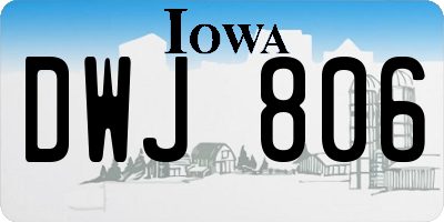 IA license plate DWJ806