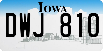 IA license plate DWJ810