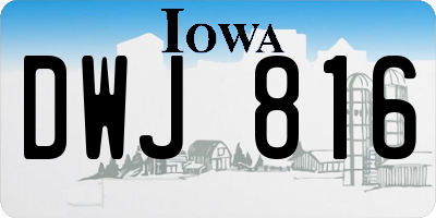 IA license plate DWJ816