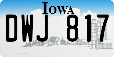 IA license plate DWJ817