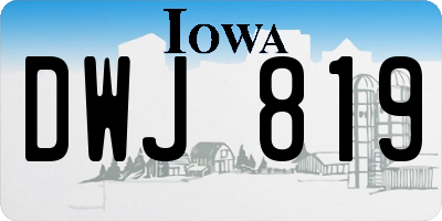 IA license plate DWJ819