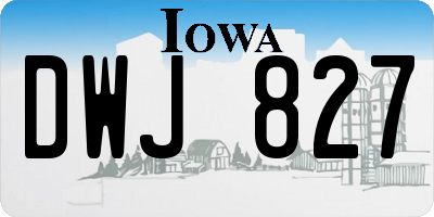 IA license plate DWJ827