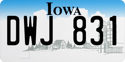 IA license plate DWJ831
