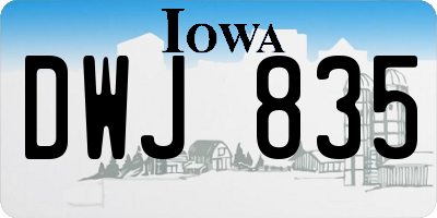 IA license plate DWJ835