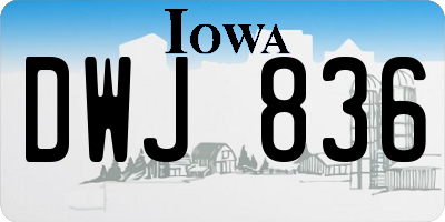 IA license plate DWJ836