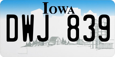 IA license plate DWJ839