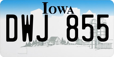 IA license plate DWJ855