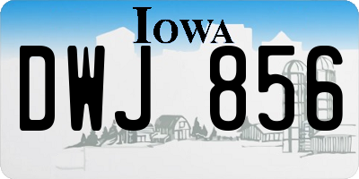 IA license plate DWJ856