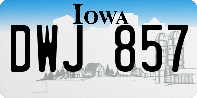 IA license plate DWJ857