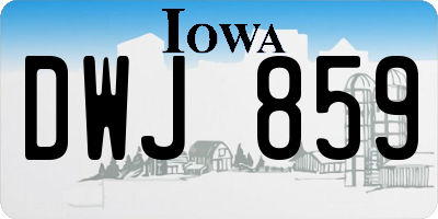 IA license plate DWJ859