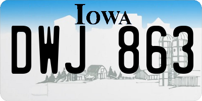 IA license plate DWJ863