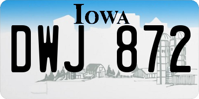 IA license plate DWJ872