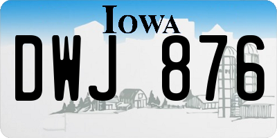 IA license plate DWJ876