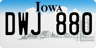 IA license plate DWJ880