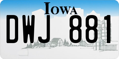 IA license plate DWJ881
