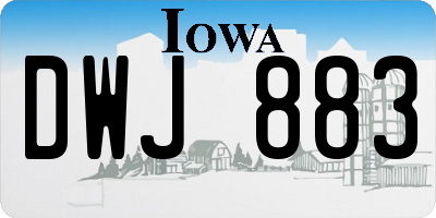 IA license plate DWJ883