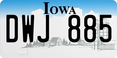 IA license plate DWJ885