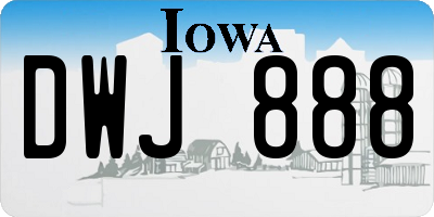 IA license plate DWJ888