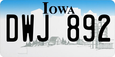 IA license plate DWJ892