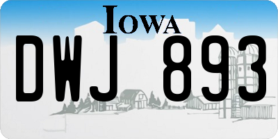 IA license plate DWJ893