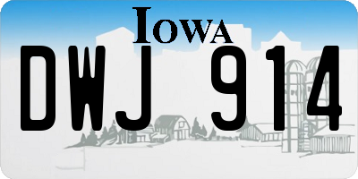 IA license plate DWJ914