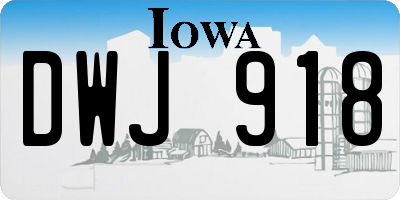 IA license plate DWJ918
