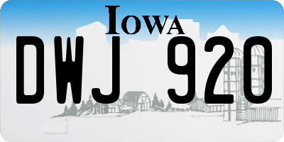 IA license plate DWJ920