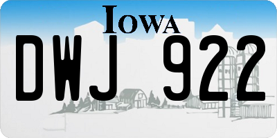 IA license plate DWJ922