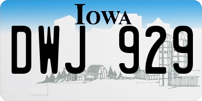 IA license plate DWJ929