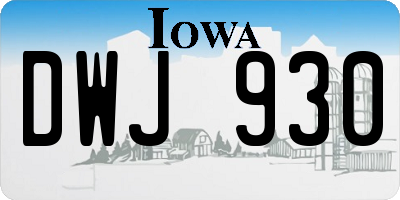 IA license plate DWJ930