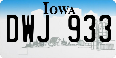 IA license plate DWJ933