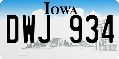 IA license plate DWJ934
