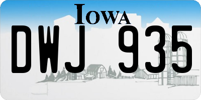 IA license plate DWJ935
