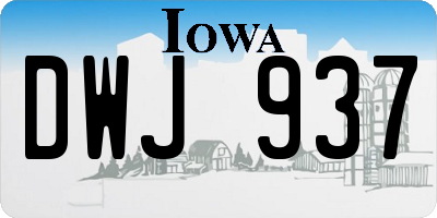 IA license plate DWJ937