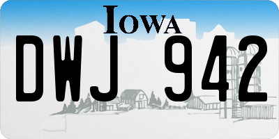 IA license plate DWJ942