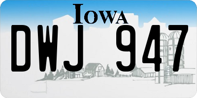 IA license plate DWJ947
