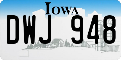 IA license plate DWJ948