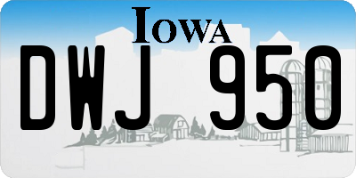 IA license plate DWJ950