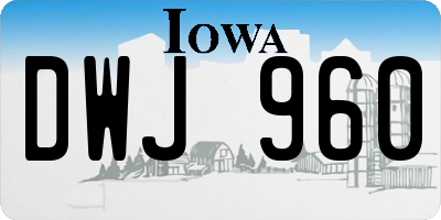 IA license plate DWJ960