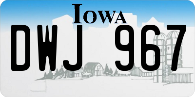 IA license plate DWJ967