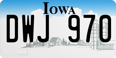 IA license plate DWJ970